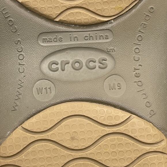 Crocs Ace Boating Clogs Mens Size 9 Green Comfort Casual Shoes
